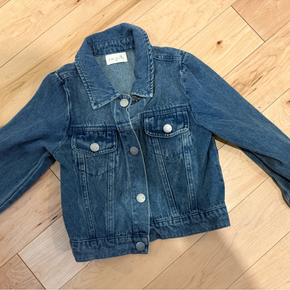 Miki Miette Jean jacket with patchwork detail. NWOT